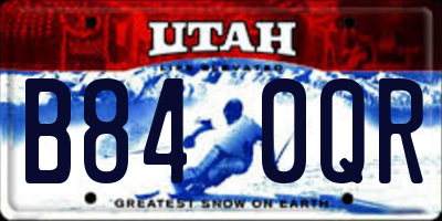 UT license plate B840QR