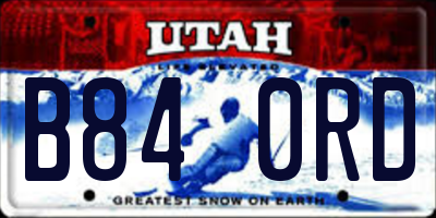 UT license plate B840RD