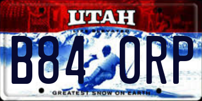 UT license plate B840RP