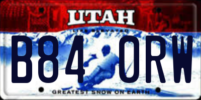 UT license plate B840RW