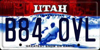 UT license plate B840VL