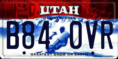 UT license plate B840VR