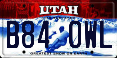 UT license plate B840WL