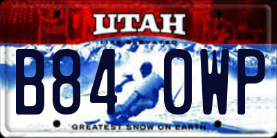 UT license plate B840WP