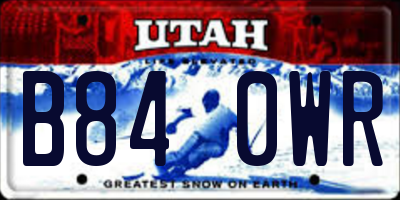 UT license plate B840WR
