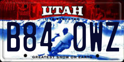 UT license plate B840WZ