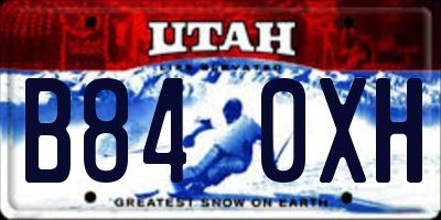 UT license plate B840XH