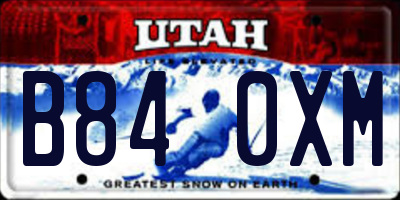 UT license plate B840XM