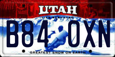 UT license plate B840XN