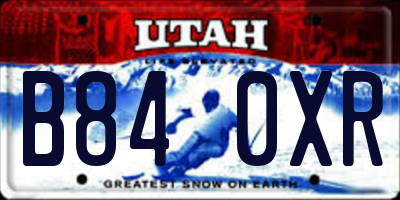 UT license plate B840XR