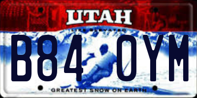 UT license plate B840YM