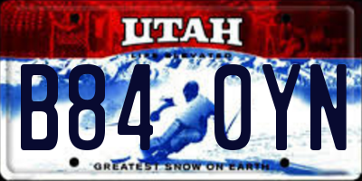 UT license plate B840YN