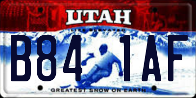 UT license plate B841AF