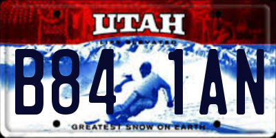 UT license plate B841AN
