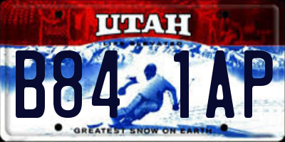 UT license plate B841AP
