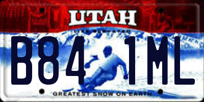 UT license plate B841ML