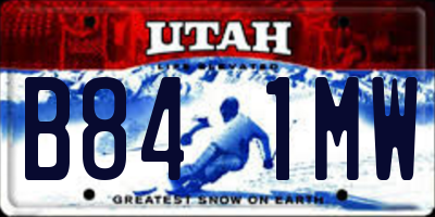UT license plate B841MW