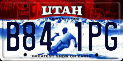 UT license plate B841PG