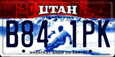 UT license plate B841PK
