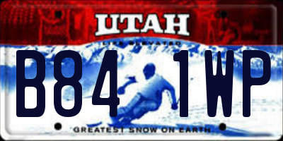 UT license plate B841WP