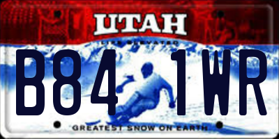 UT license plate B841WR