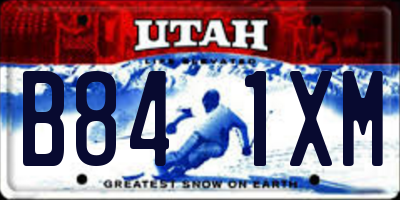 UT license plate B841XM