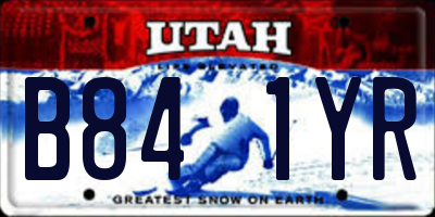 UT license plate B841YR