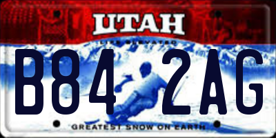 UT license plate B842AG