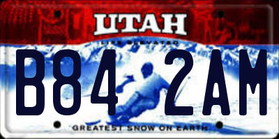 UT license plate B842AM