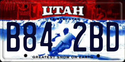 UT license plate B842BD