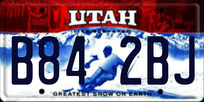 UT license plate B842BJ
