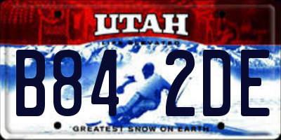 UT license plate B842DE