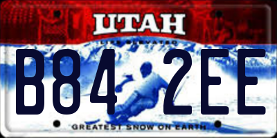 UT license plate B842EE