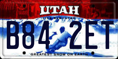 UT license plate B842ET