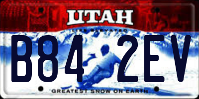 UT license plate B842EV
