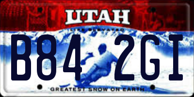 UT license plate B842GI