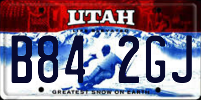 UT license plate B842GJ
