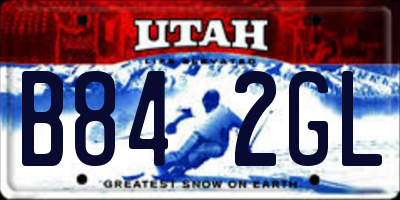UT license plate B842GL