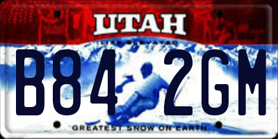 UT license plate B842GM
