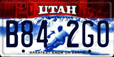 UT license plate B842GO