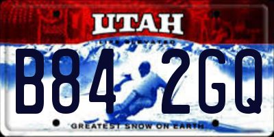 UT license plate B842GQ