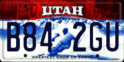 UT license plate B842GU