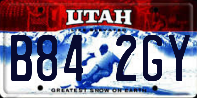 UT license plate B842GY