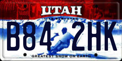 UT license plate B842HK