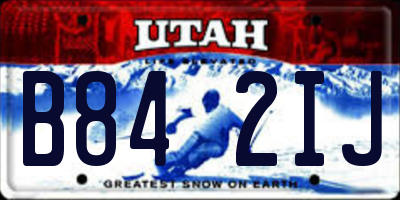 UT license plate B842IJ