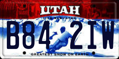 UT license plate B842IW