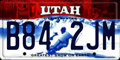 UT license plate B842JM