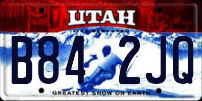 UT license plate B842JQ