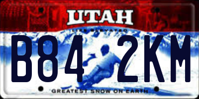 UT license plate B842KM