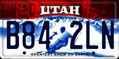 UT license plate B842LN